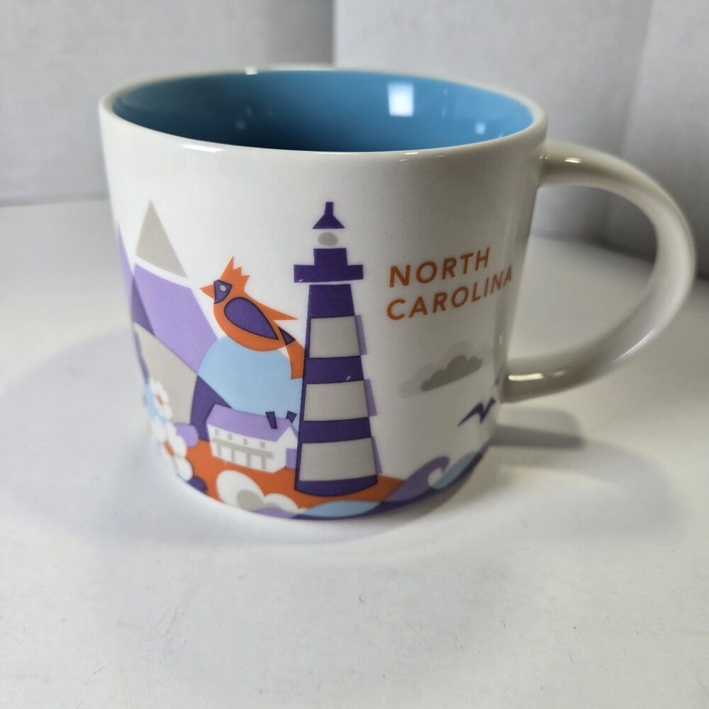 Starbucks North Carolina You Are Here Series Collection 14oz Coffee Mug Cup *EUC